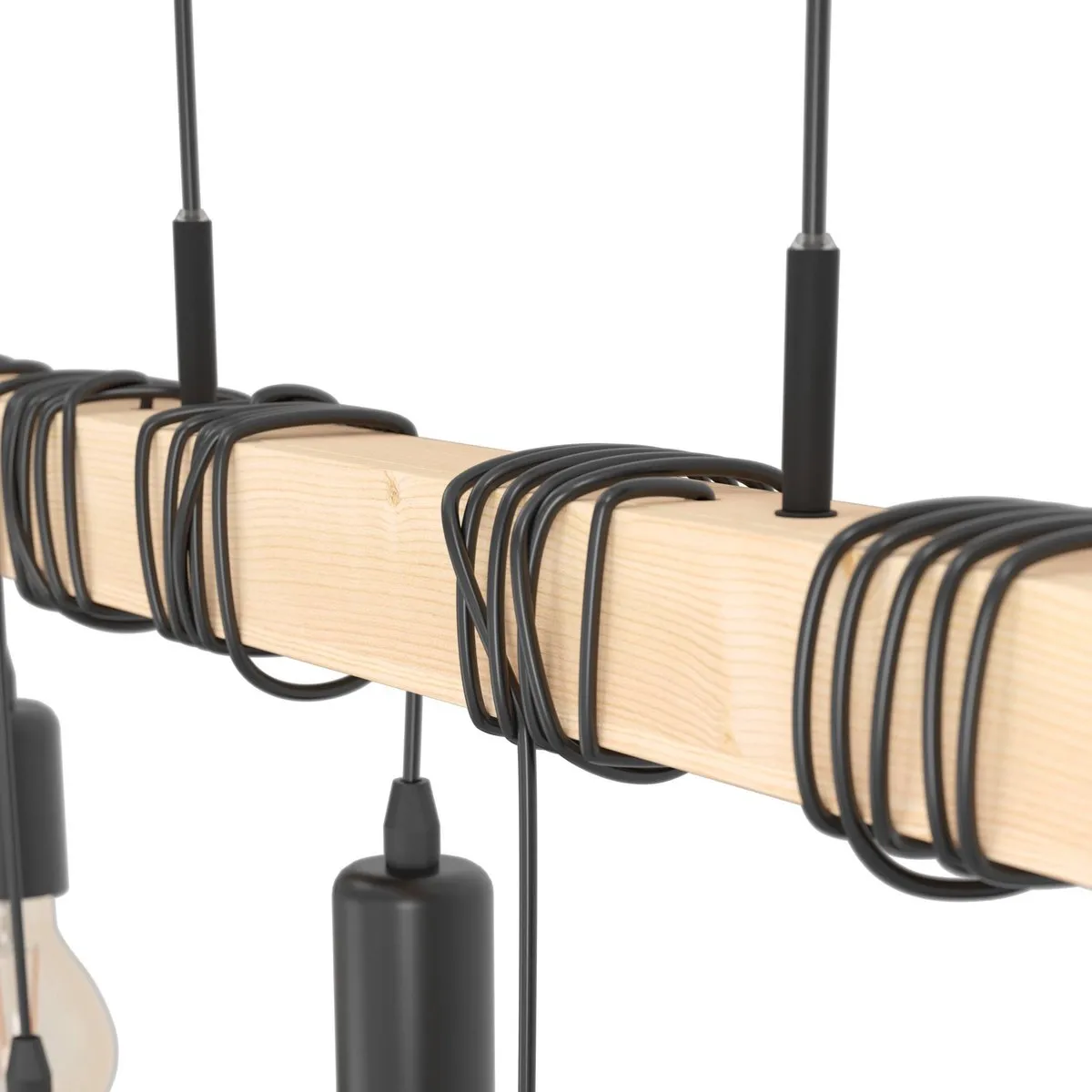 Eglo Townshend Hanglamp E27 100cm - Zwart/Bruin