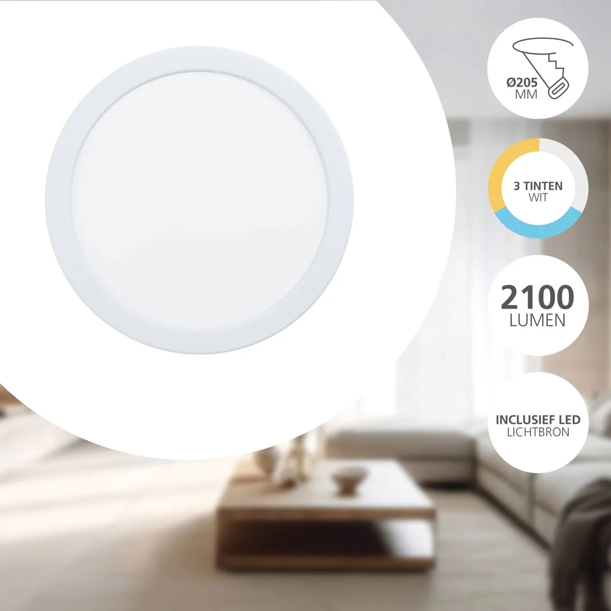 Eglo Fueva 6 Inbouwspot LED Ø21.6cm - Instelbaar wit licht
