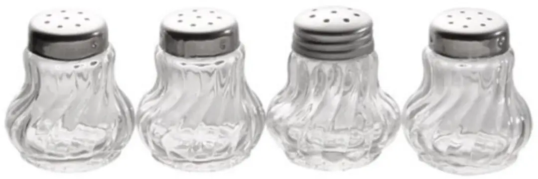 APS Mini Zout & Peperstrooiers 40503 - Set van 4 - Zilver/Transparant - afbeelding 6 van 6