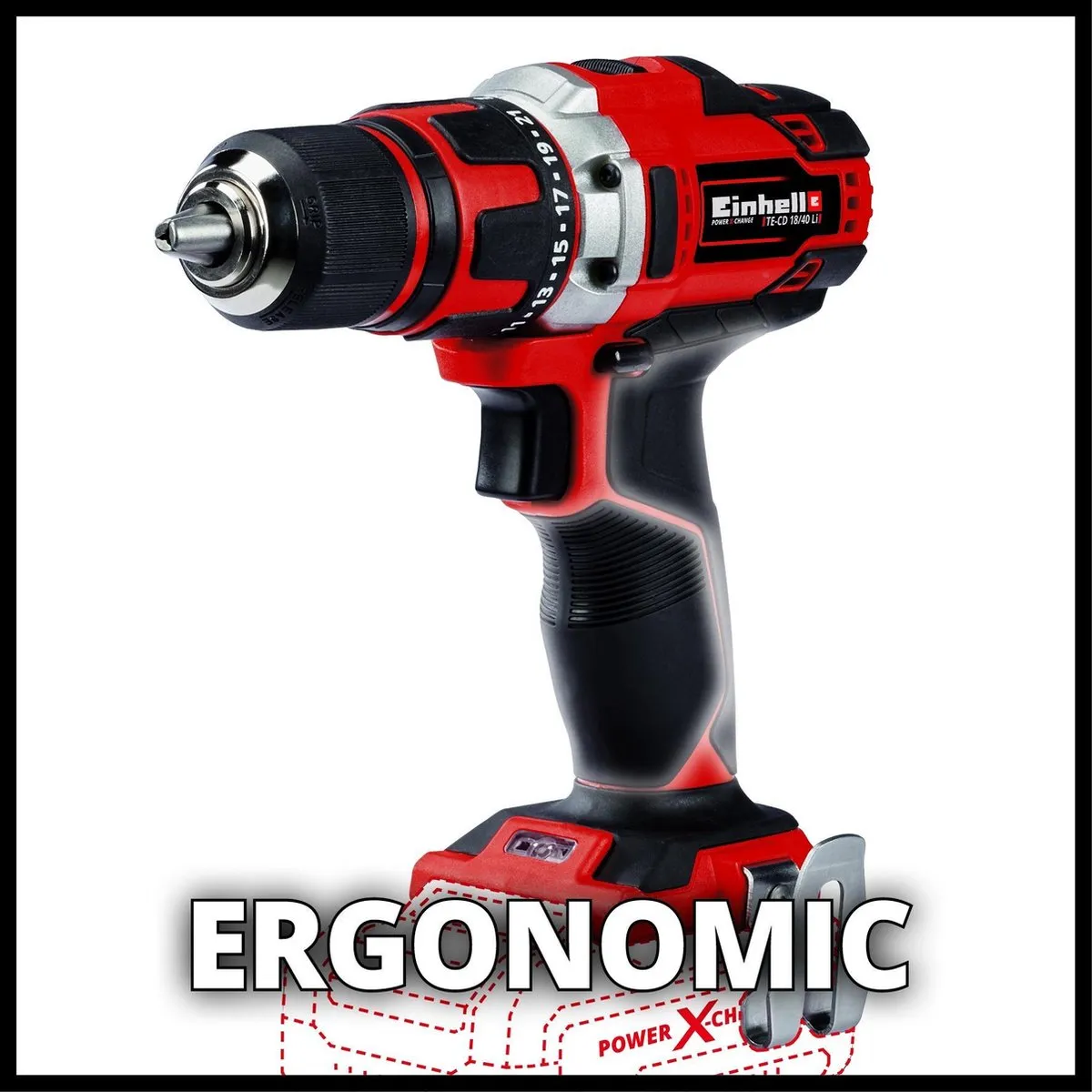 Einhell TE-CD 18/40 Li Solo Accu Boor-/Schroefmachine 40Nm - 18V
