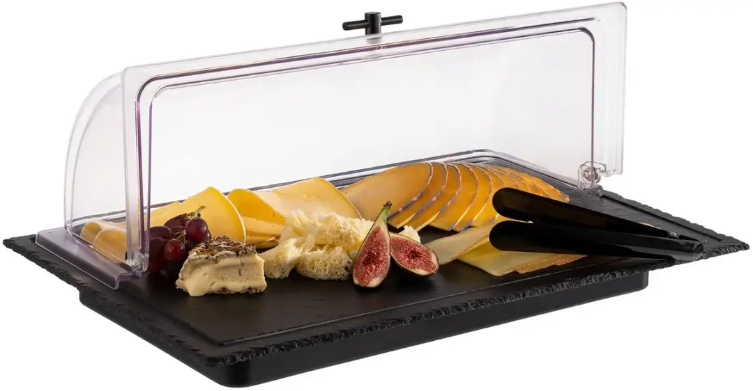 APS Serveerschaal 11645 3-delig - Leisteen/Zwart - 58x38cm