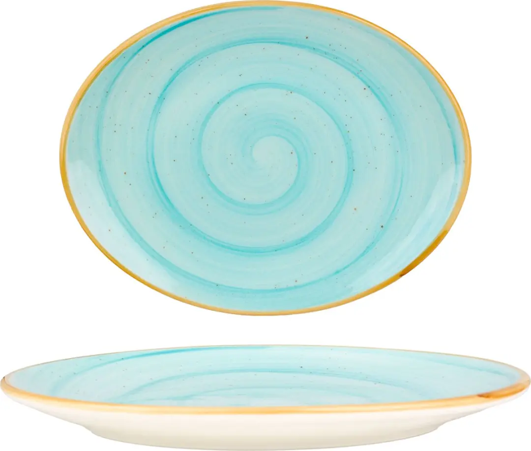 Bonna Serveerschalen Aqua - Porselein 36x28cm - 2 Stuks