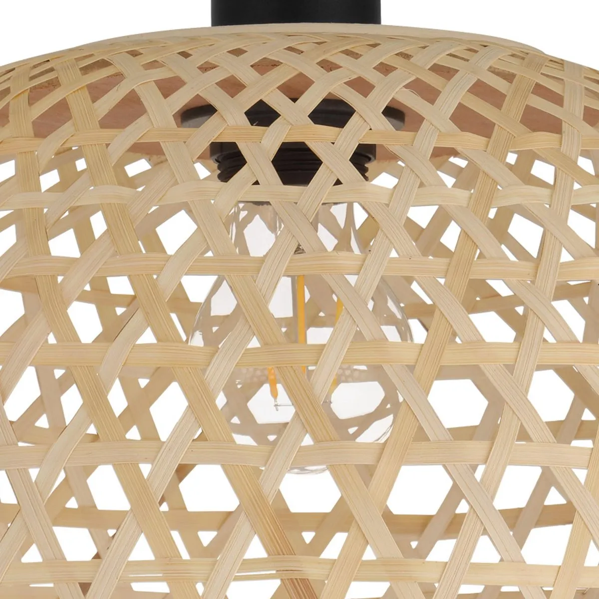 Eglo Claverdon Plafondlamp E27 - Ø37cm - Zwart/Hout