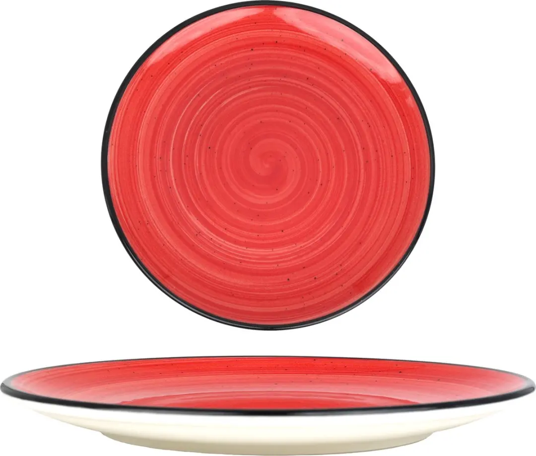 Bonna Aura Passion Dinerbord - 27cm - 6 Stuks - Rood