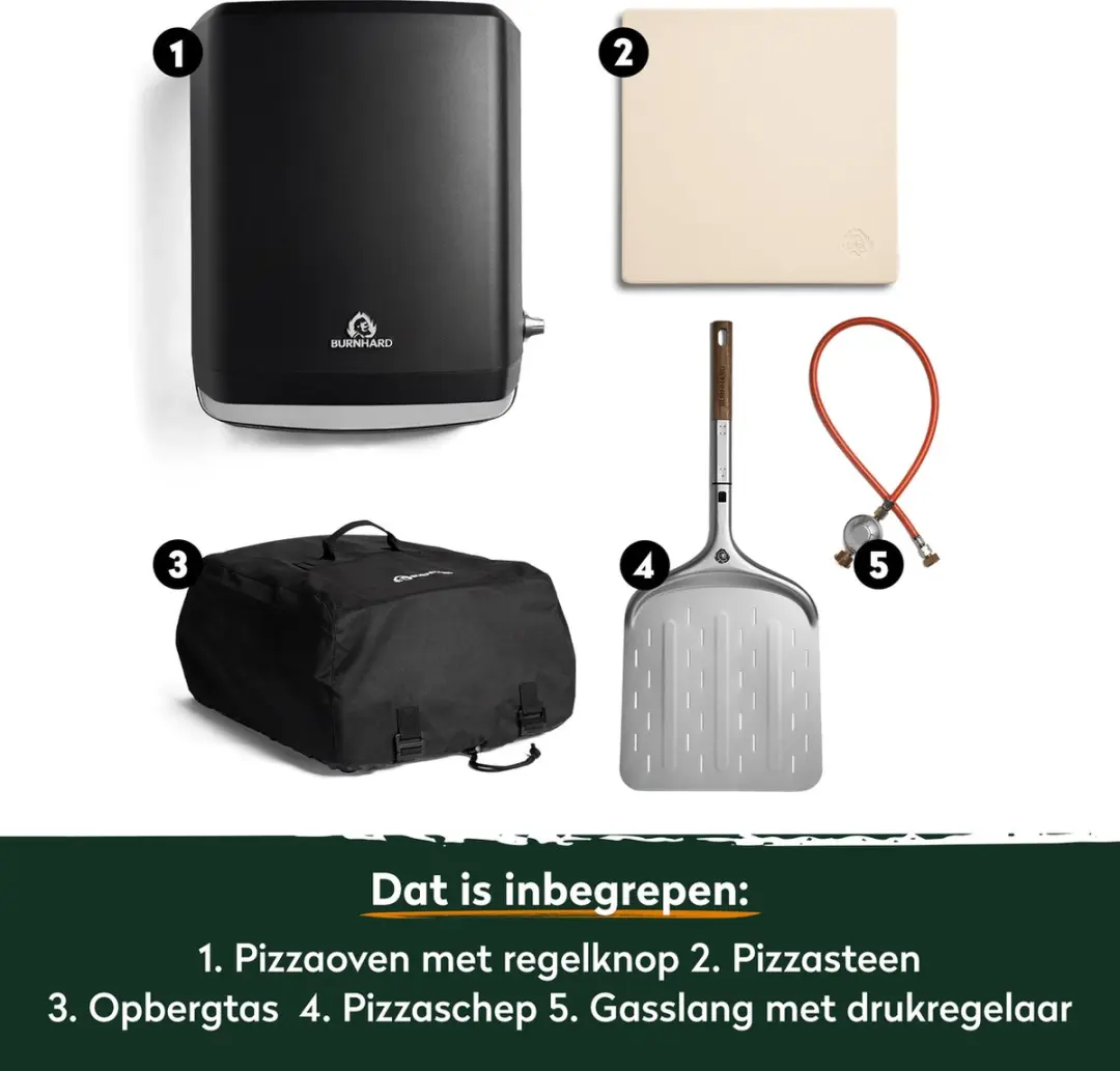 Burnhard Gas Pizzaoven Tony 5,9 kW - 29cm - Incl. schep & hoes