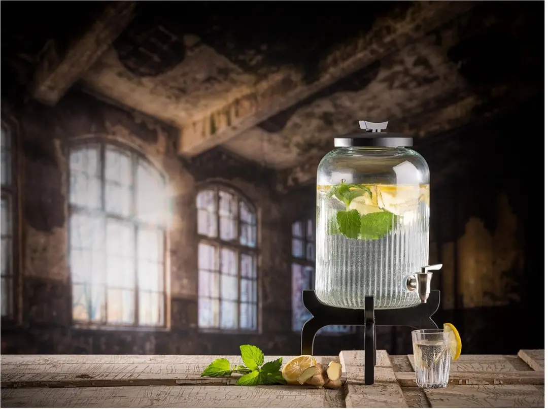 APS Drankdispenser Hout Zwart 7 Liter