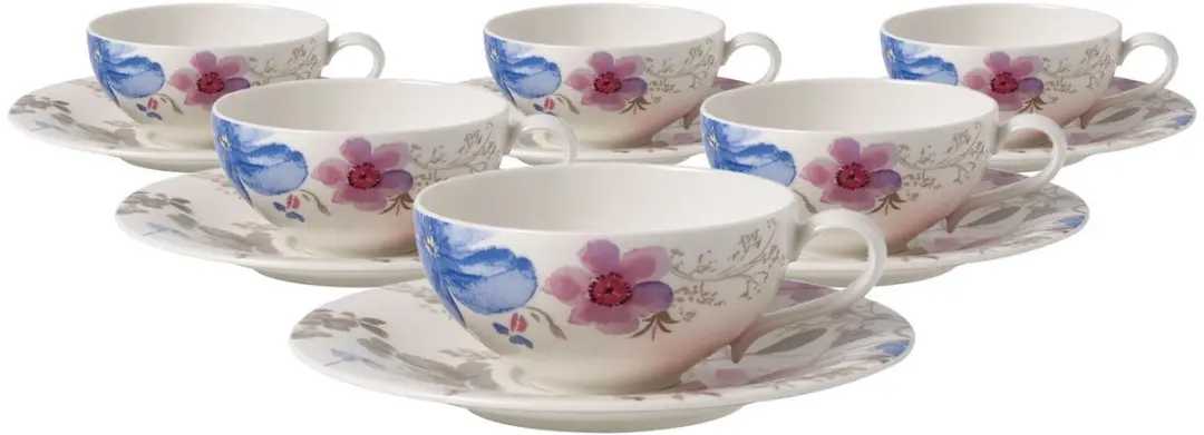 Villeroy & Boch Mariefleur Gris Theeset 6-delig