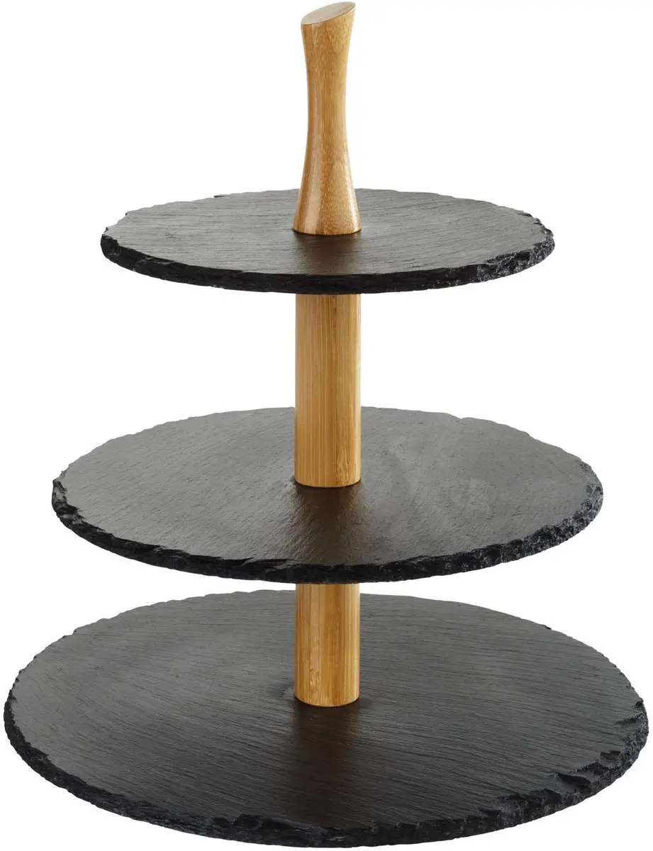 APS Serveerstandaard Acaciahout 960 - Ø30/25cm - Zwart