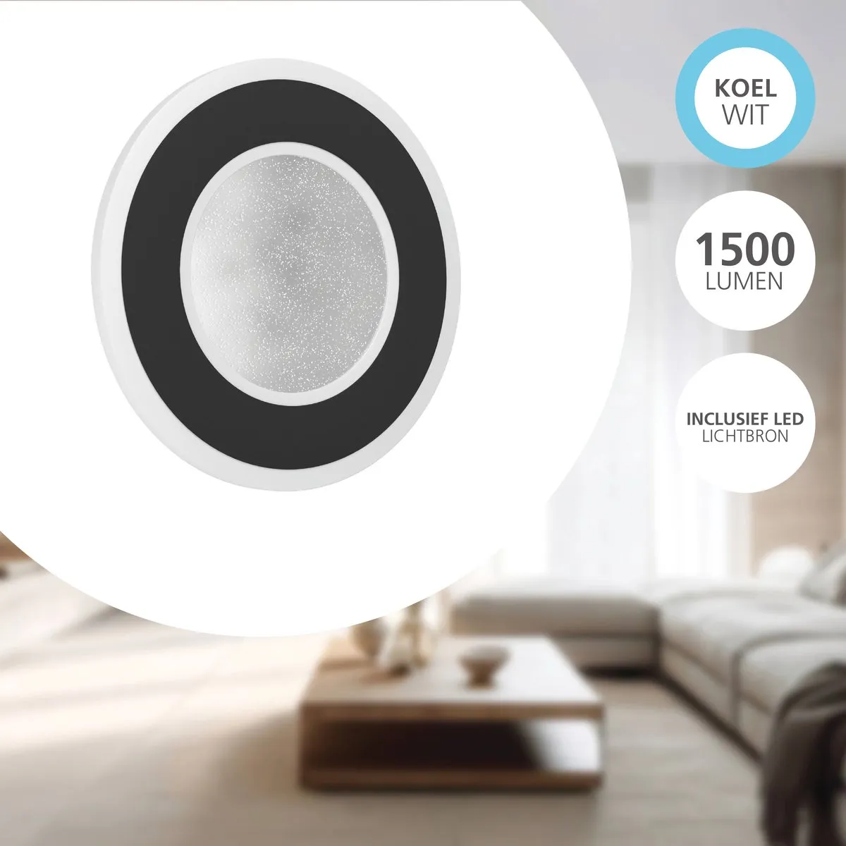 Eglo Macchioni Wandlamp LED Ø20cm - Zwart/Wit