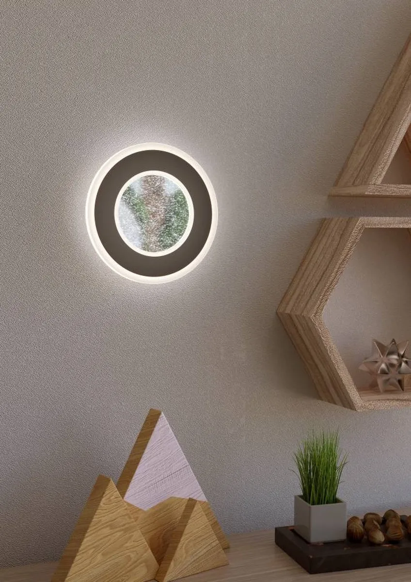 Eglo Macchioni Wandlamp LED Ø20cm - Zwart/Wit