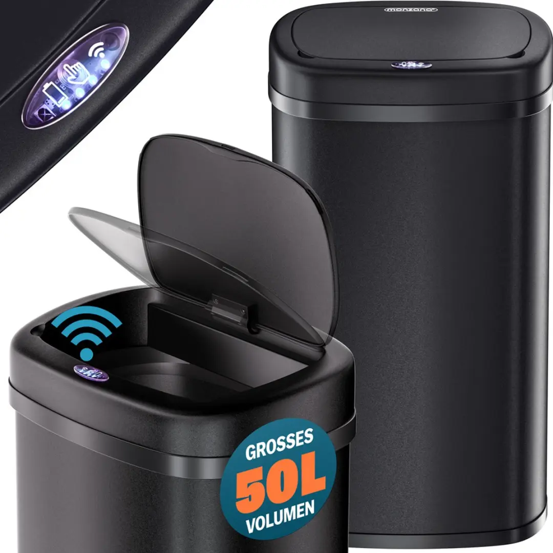Monzana Automatische Sensor Prullenbak 50L - Zwart