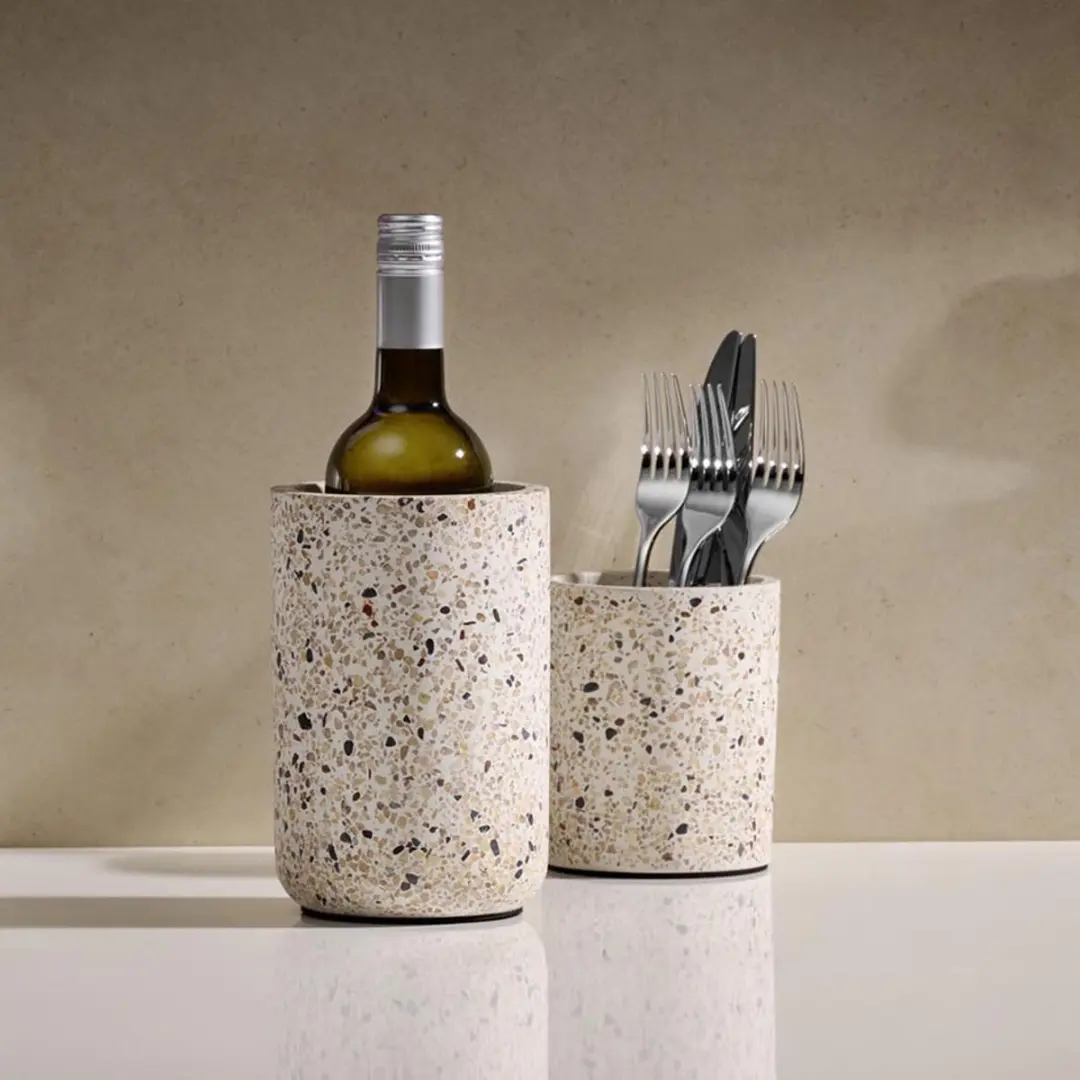 APS Terrazzo Bestekcassette - 6 Personen - Beige