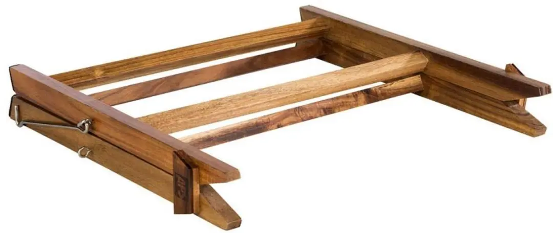 APS FC889 Serveerstandaard - Acaciahout - 2x Leisteen Bord