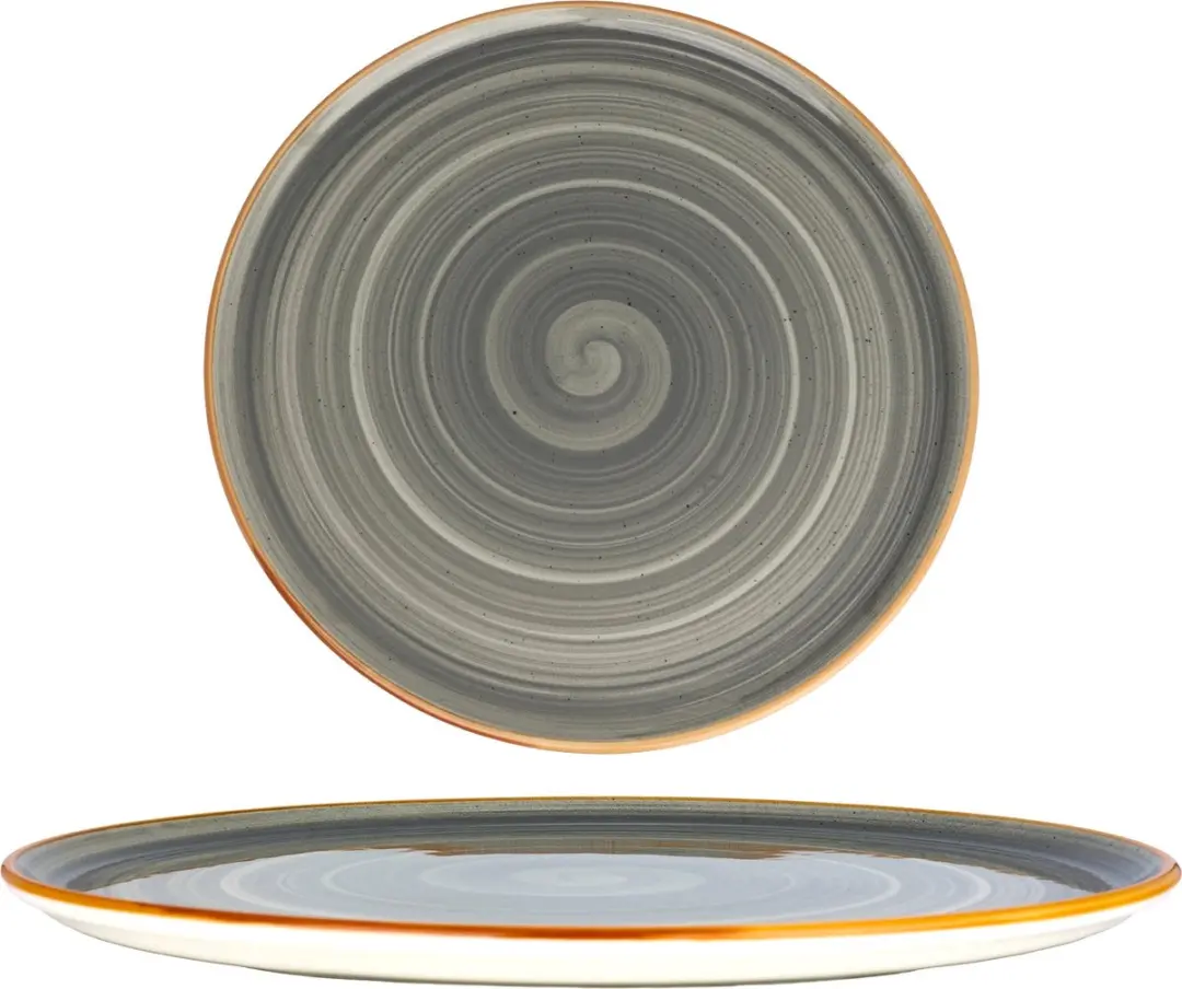 Bonna Aura Space Pizzaborden - Porselein 32cm - Grijs - 2 Stuks