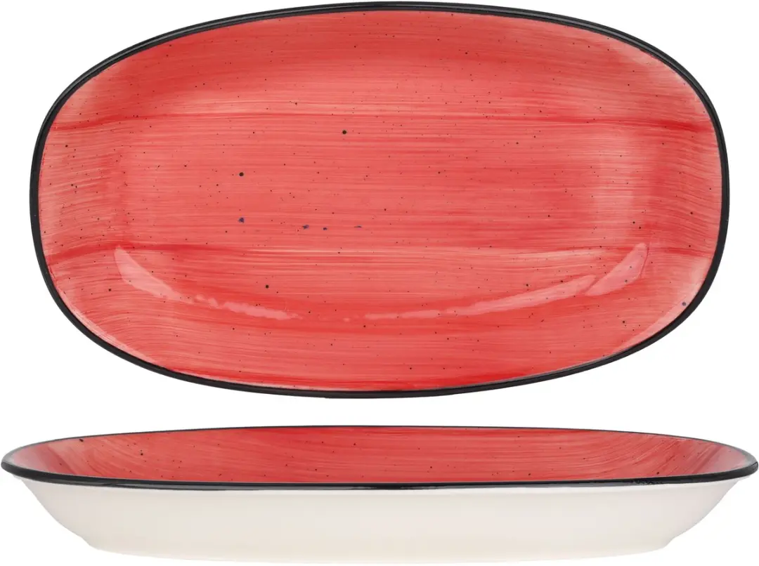 Bonna Aura Passion Serveerschaal - 34x19cm - 2 Stuks - Rood