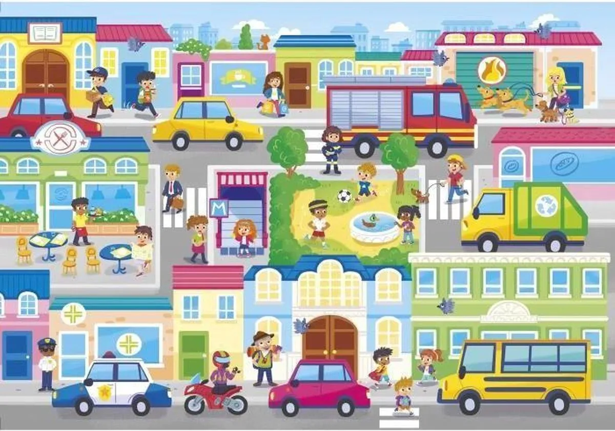 Clementoni Supercolor Legpuzzel In the City 104 Stuks - 27114 - afbeelding 4 van 4