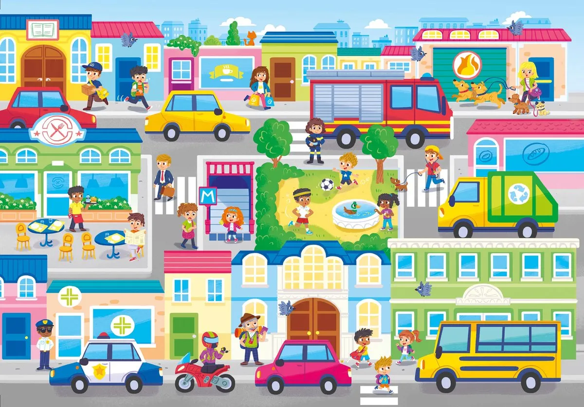 Clementoni Supercolor Legpuzzel In the City 104 Stuks - 27114 - afbeelding 3 van 4