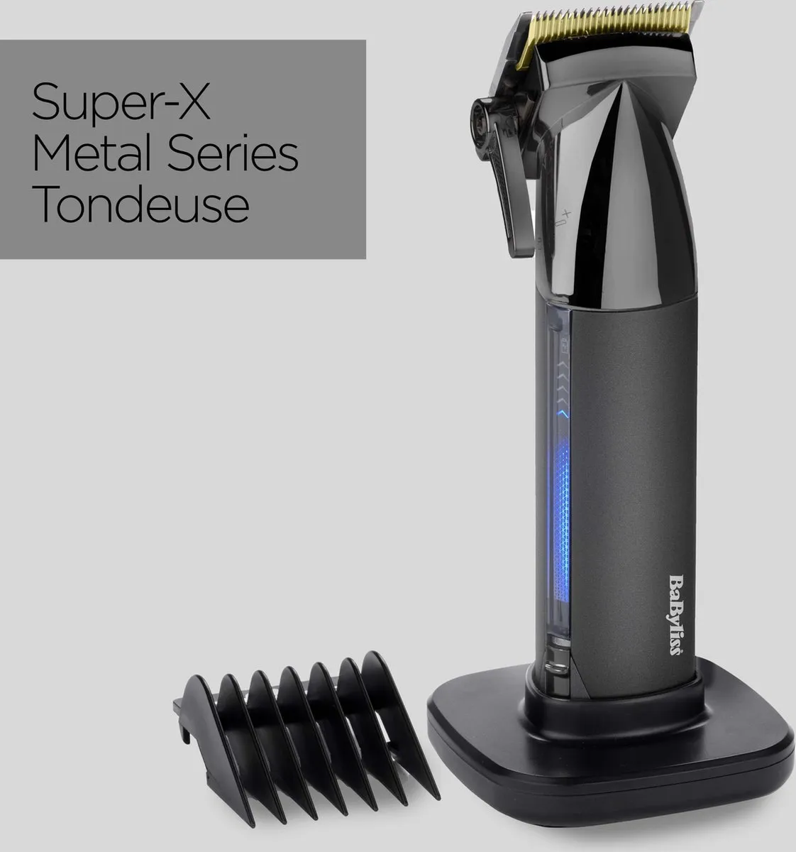 Babyliss Super-X Tondeuse E991E - 180 min Draadloos - Zwart-chroom