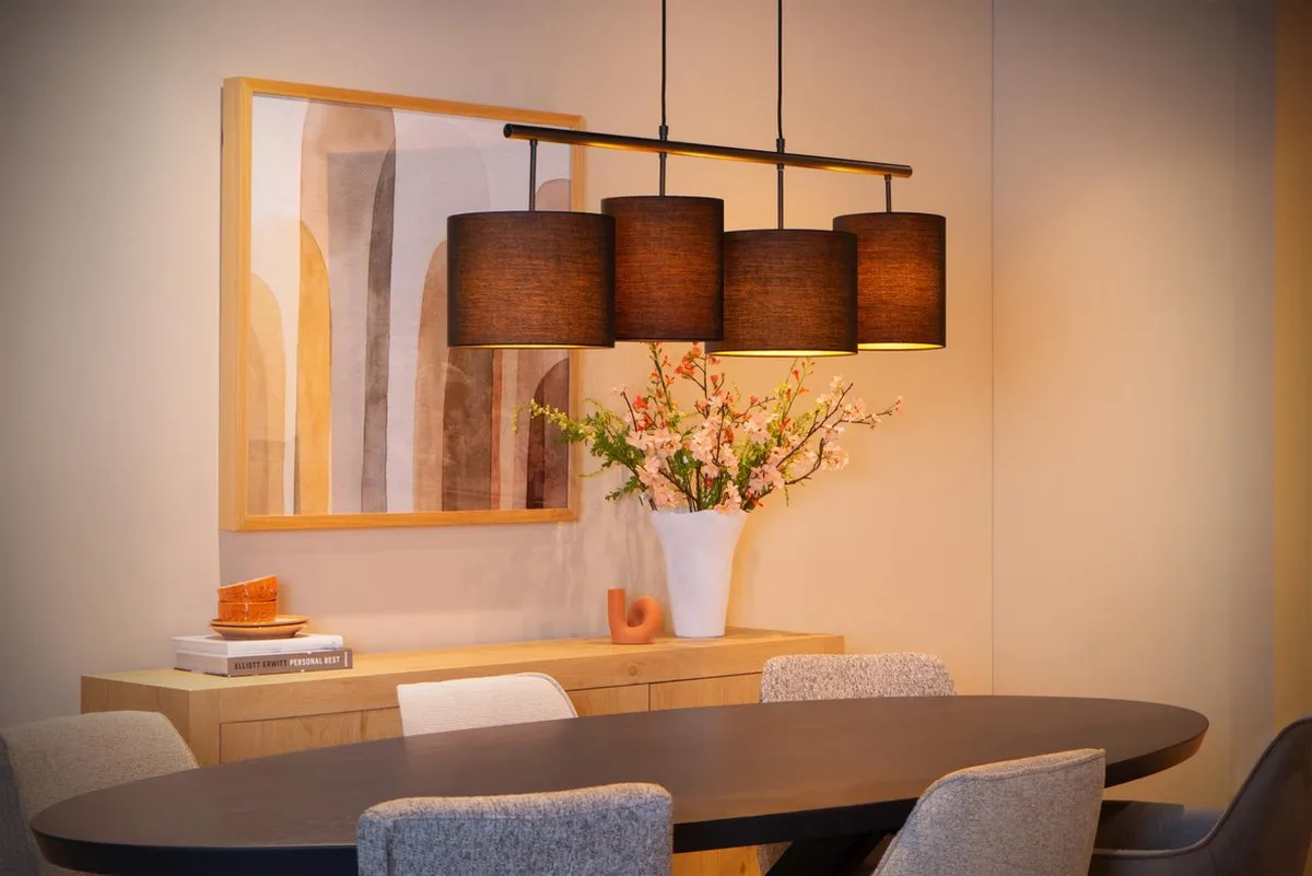 Lucide Maya Hanglamp 4xE27 - Zwart