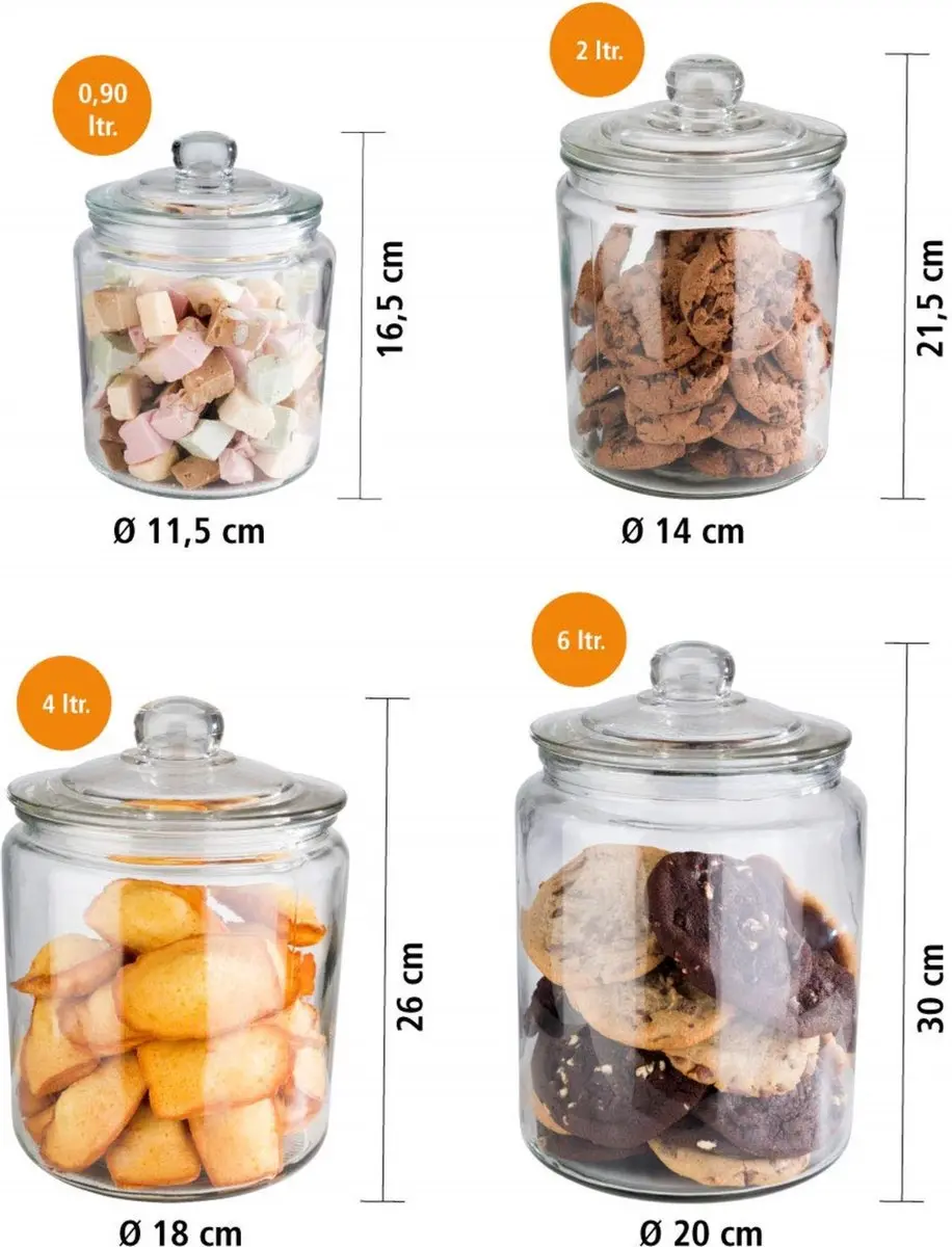 APS Voorraadpot Glas 0,9L - Horeca
