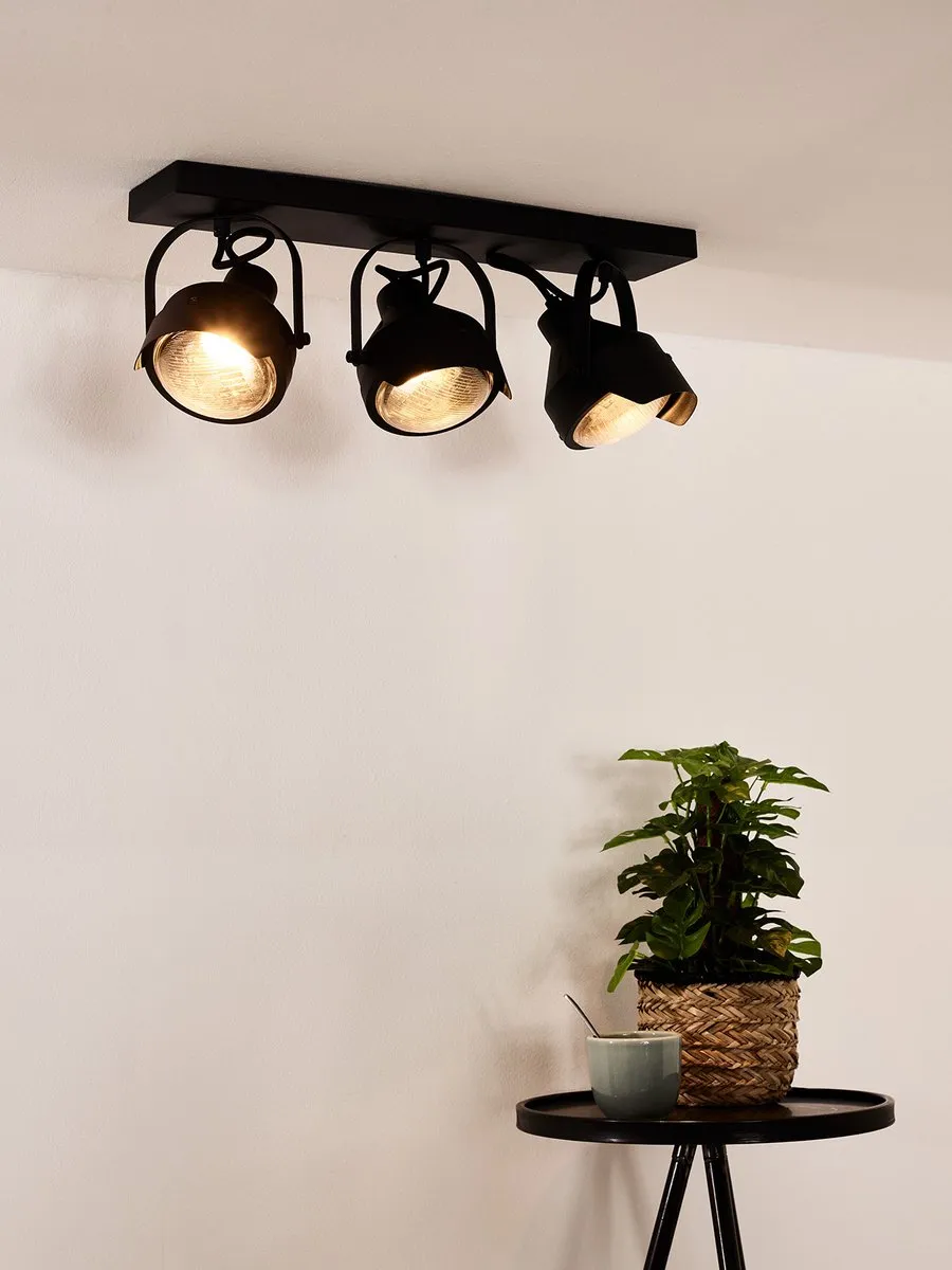 Lucide CICLETA Plafondspot 3xGU10 - Zwart