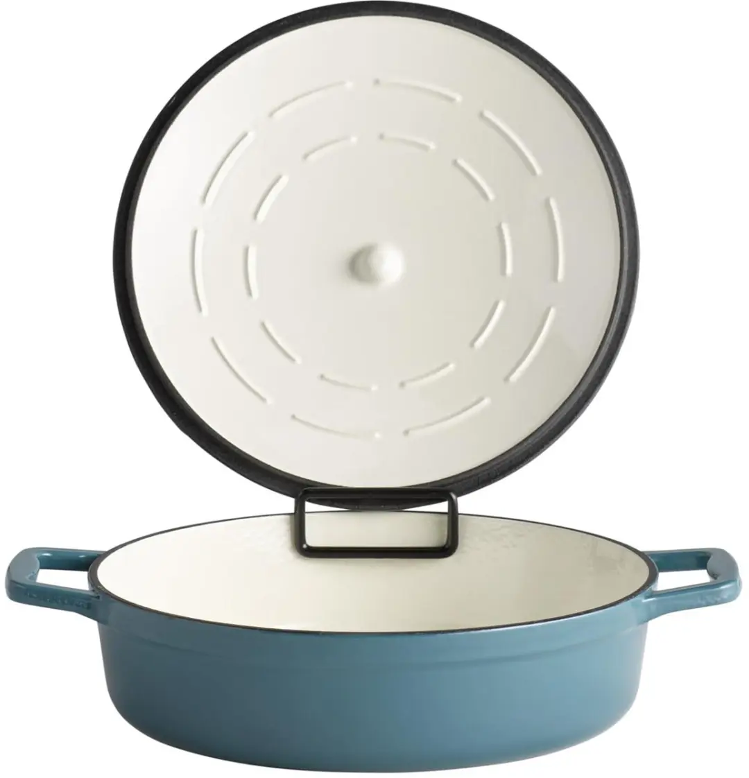APS Braadpan met deksel - Gietijzer 28cm - Turquoise