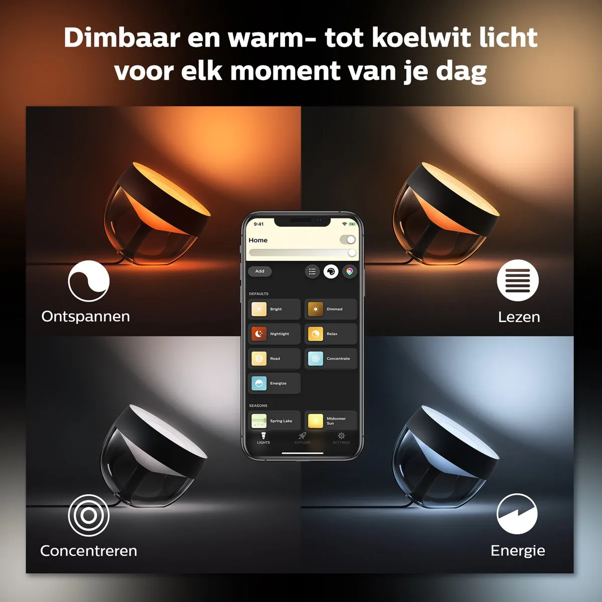 Philips Hue Iris Tafellamp - Zwart - afbeelding 6 van 6