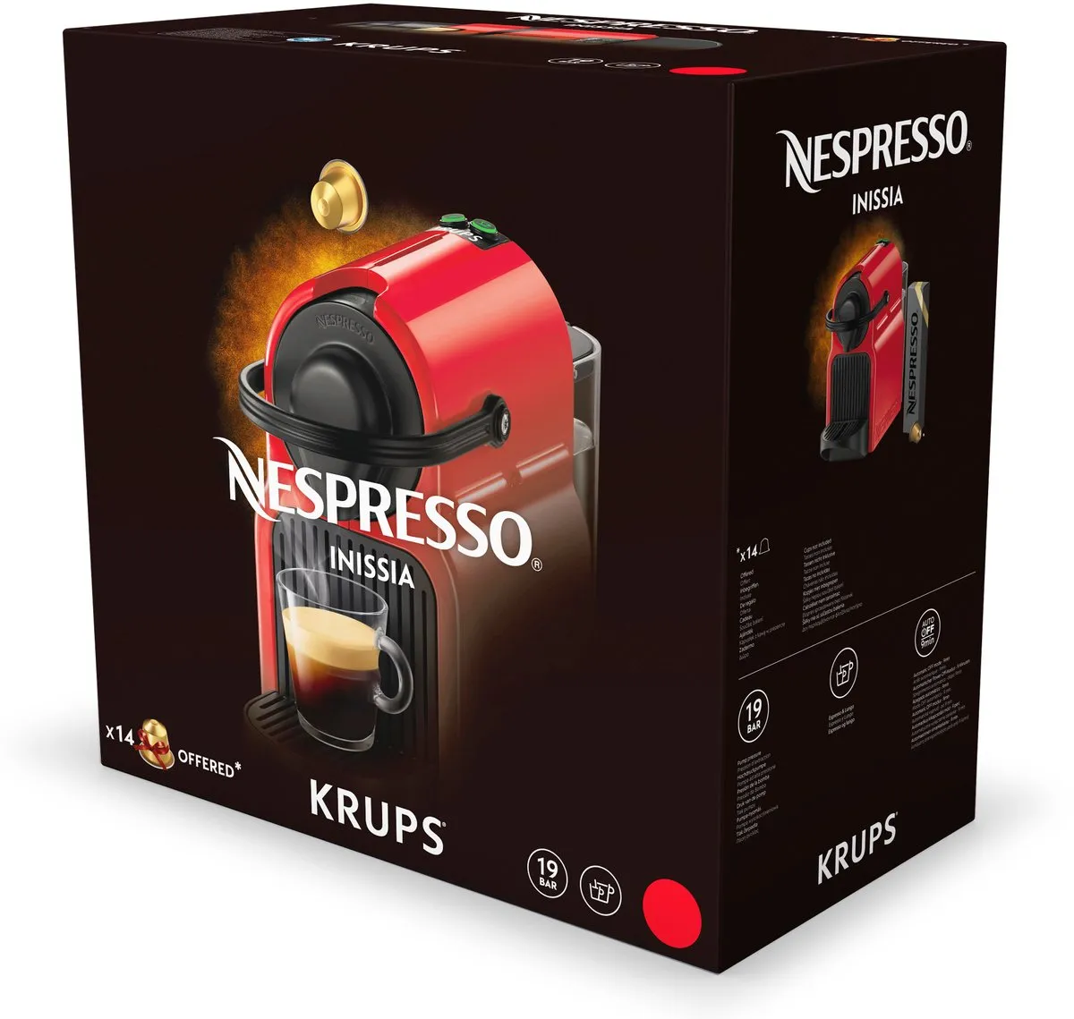 Krups Nespresso Inissia XN1001 - Koffiecupmachine - Wit - Compact - Energiezuinig - Voor Nespresso Cups