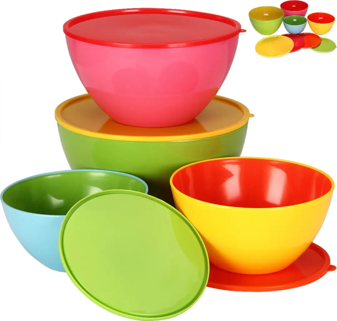 Monzana Vershoudbakjes Set 4 Maten 900ml-4000ml - BPA-vrij - Meerkleurig