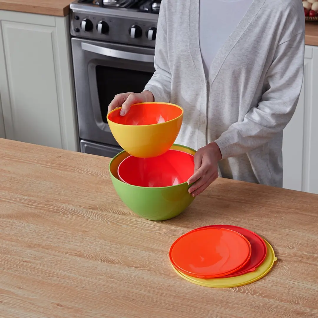 Monzana Vershoudbakjes Set 4 Maten 900ml-4000ml - BPA-vrij - Meerkleurig