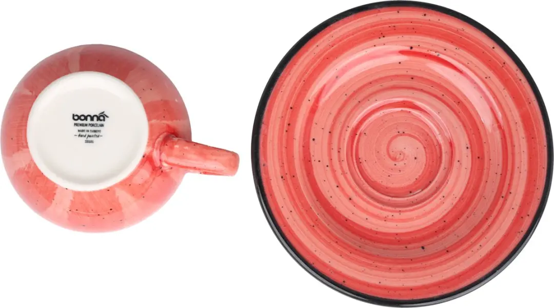 Bonna Aura Passion Koffiekopjes & Schotels - 6-delig - Rood