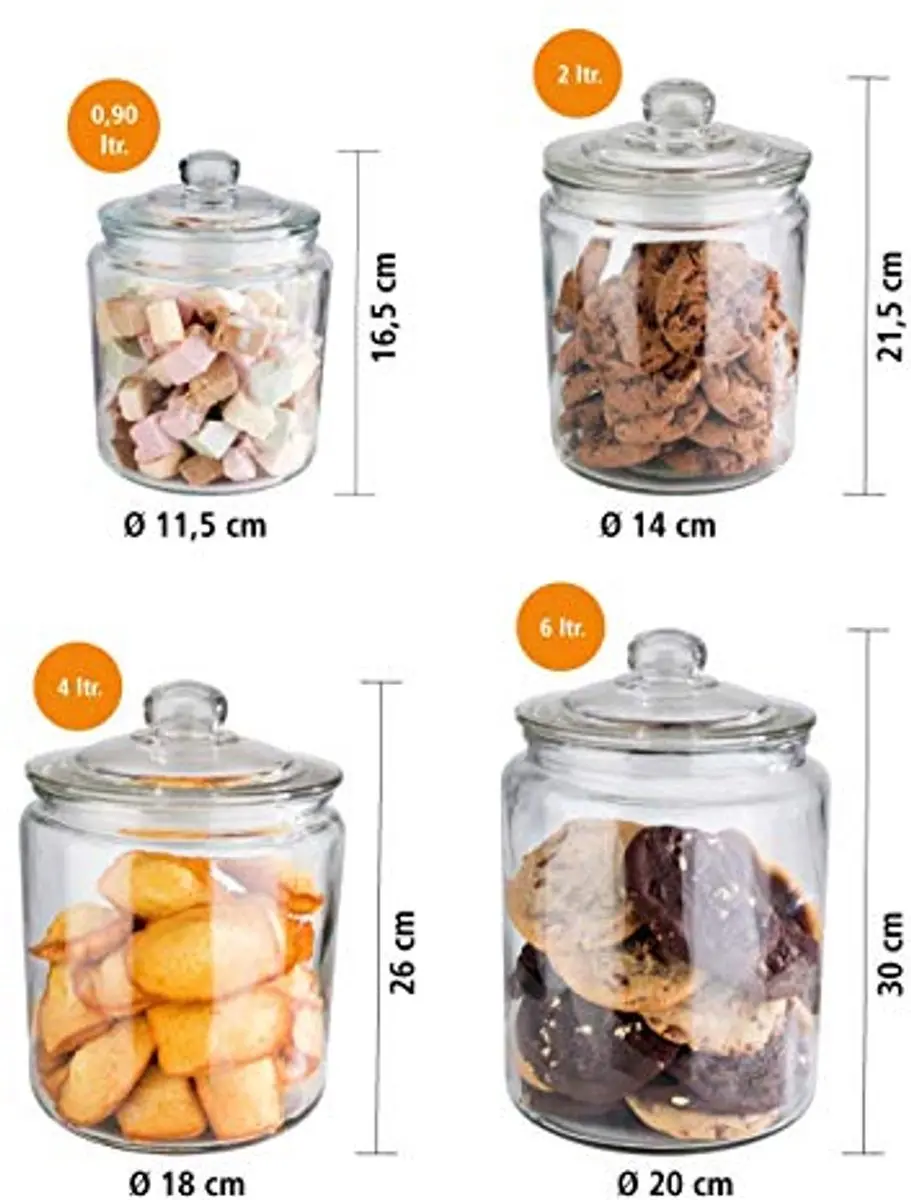 APS Classic Voorraadpot Glas 0,9L - Set van 2