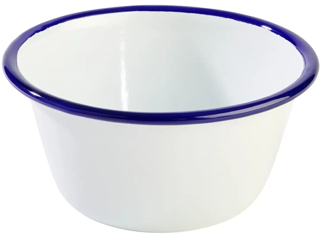 APS Enamel Schaal - Ø13cm x H6cm - Wit/Blauw - 2 Stuks