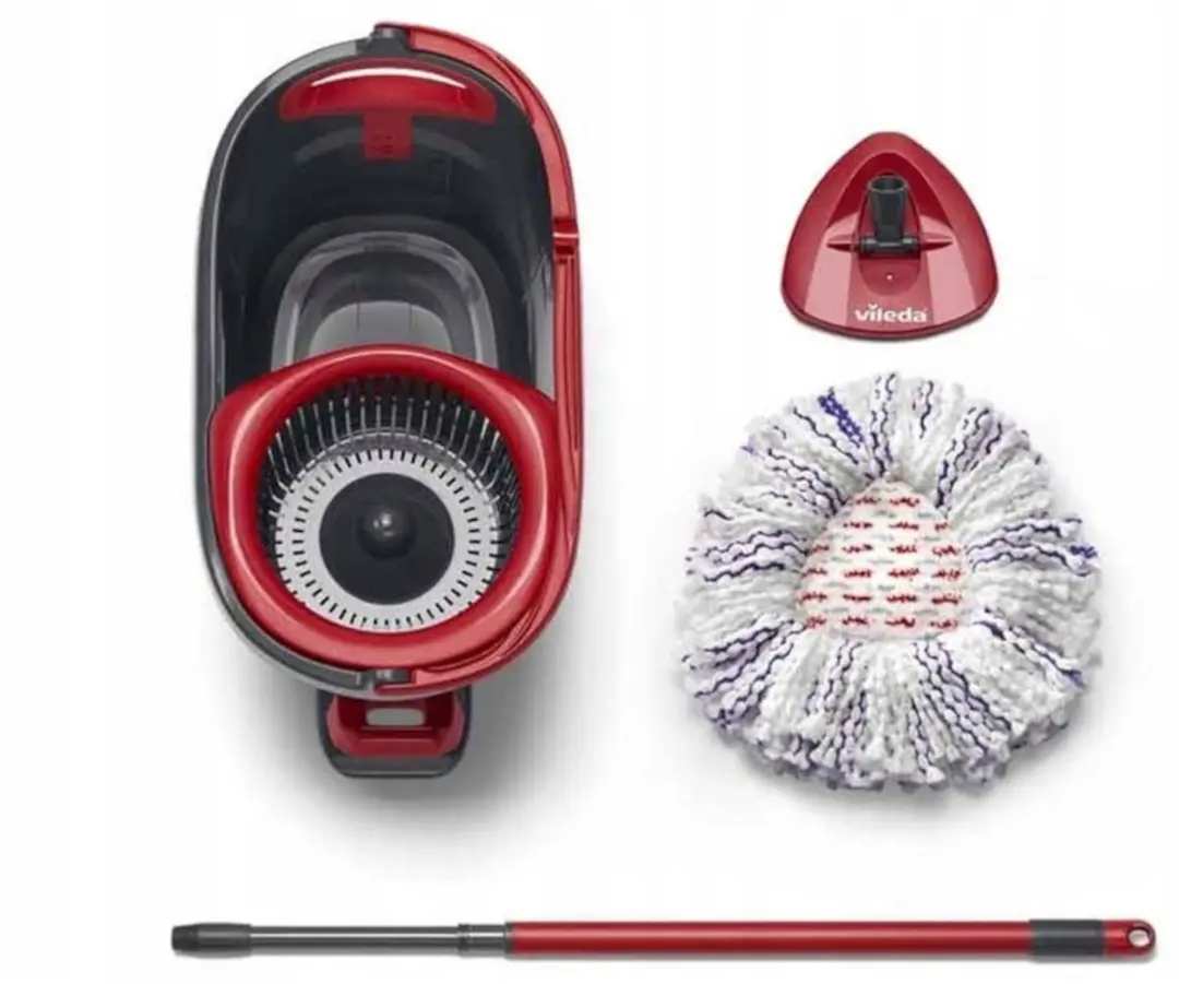 Vileda Turbo 3w1 Dweilset - Draaiend - Rood