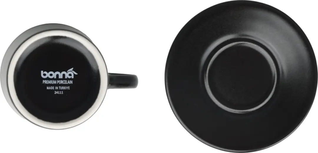 Bonna Notte Neat Espresso Kopjes & Schotels 80cc - 6-delig - Zwart