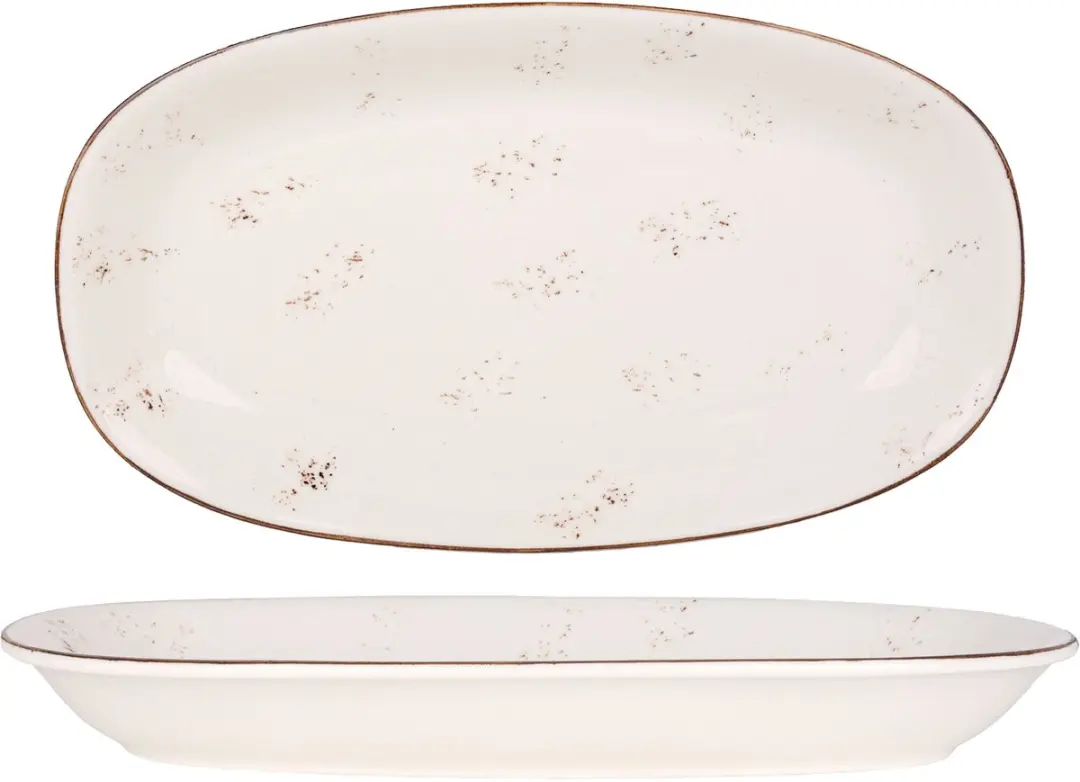 Bonna Serveerschalen Porselein - 34x19cm - Wit - 2 Stuks