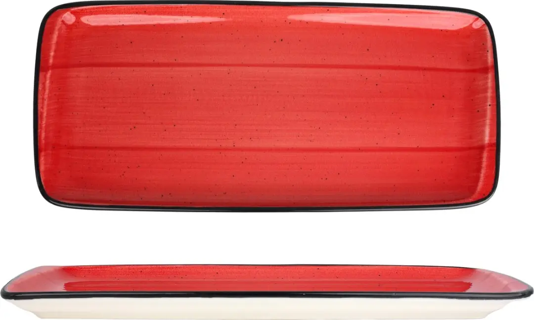 Bonna Aura Passion Serveerschalen - 2 Stuks - 34x16cm - Rood