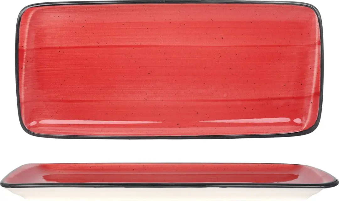 Bonna Aura Passion Serveerschalen - 2 Stuks - 34x16cm - Rood