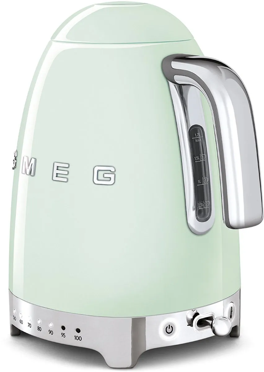 Smeg KLF04PGEU Waterkoker 1,7L - 7 Temperaturen - Watergroen
