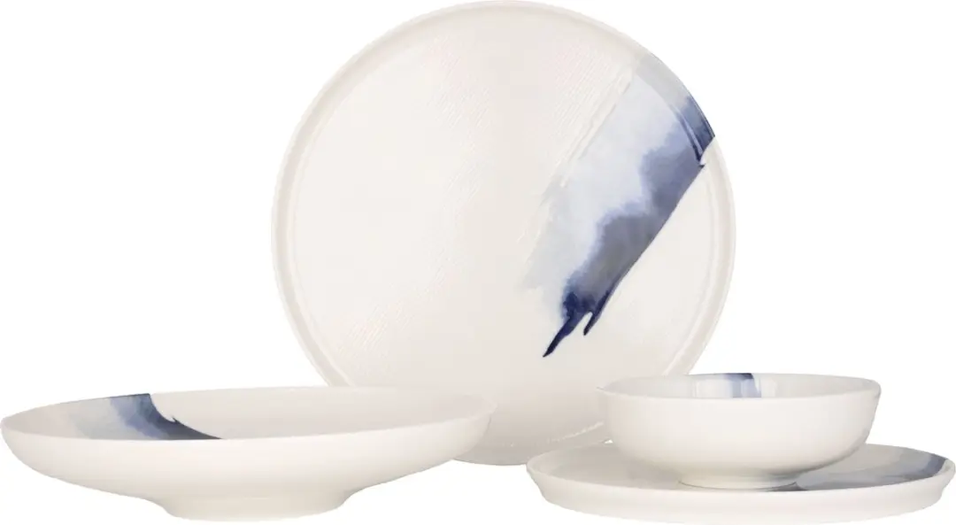Bonna Blue Wave Serviesset 24-delig - Porselein - 6 Personen - afbeelding 6 van 6
