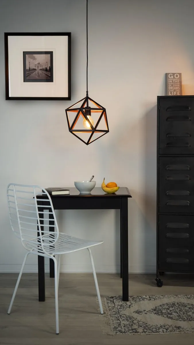 Eglo Embleton 1 Hanglamp E27 - Ø30,5cm - Zwart/Koper - afbeelding 6 van 6
