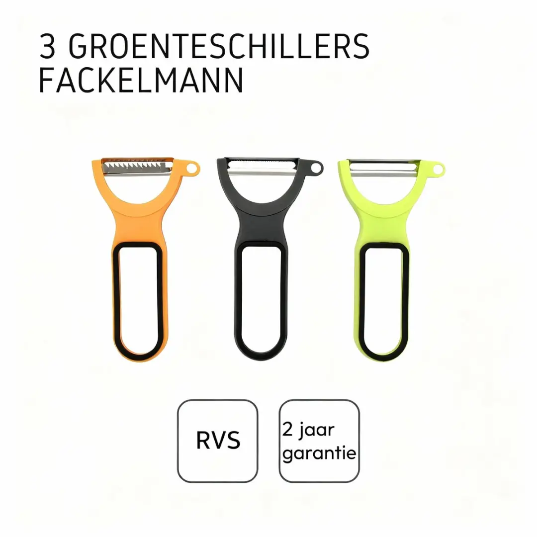 Fackelmann Colors Edition Groentescharen Set 3-delig - Blauw/Groen/Grijs - afbeelding 3 van 6