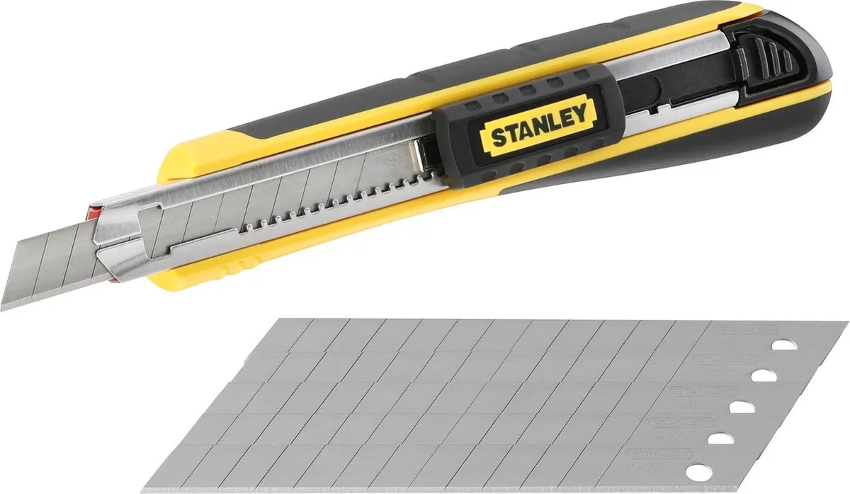 Stanley FatMax Afbreekmes 9mm - 6 Mesjes - Zwart/Geel