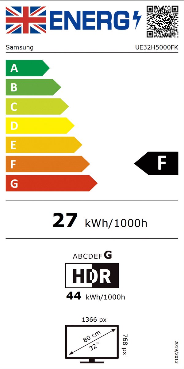 Samsung UE32H5000FKXXU - 32 inch - HD Ready LED - 2025 - Buitenlands model