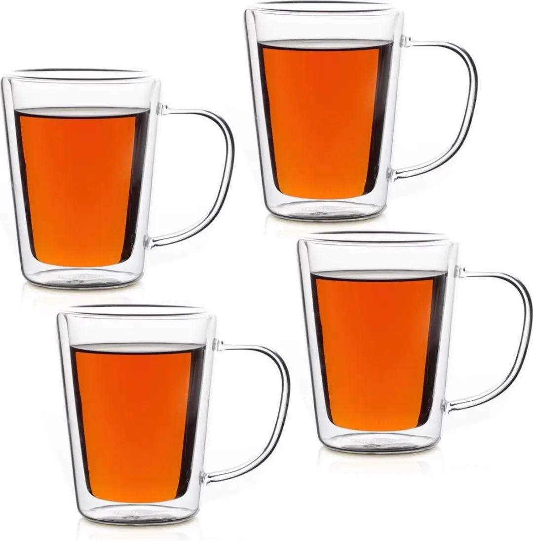 Monzana Theeglazen Set 4x250ml - Dubbelglas - Transparant