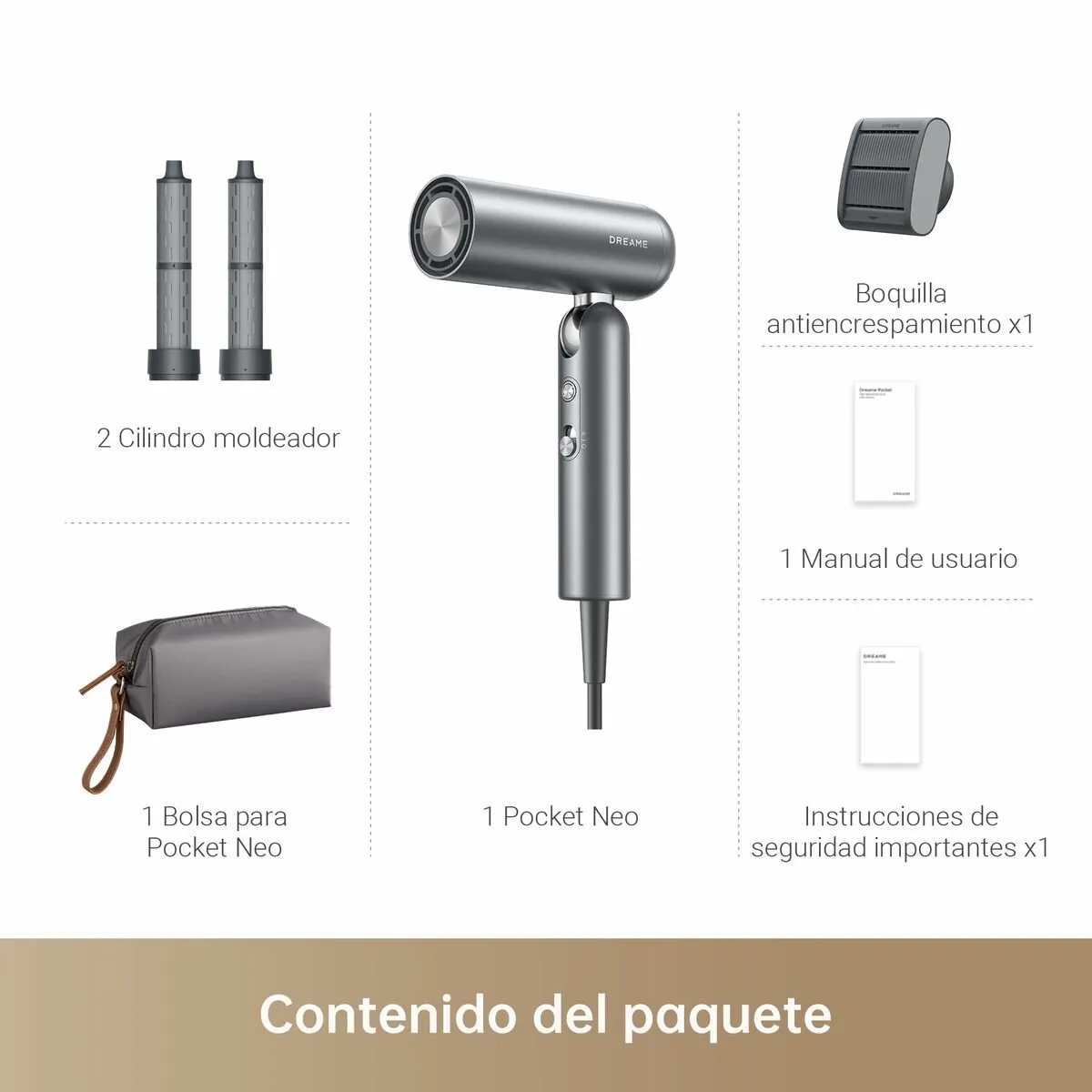 Dreame Pocket Neo Haardroger 1300W - Grijs
