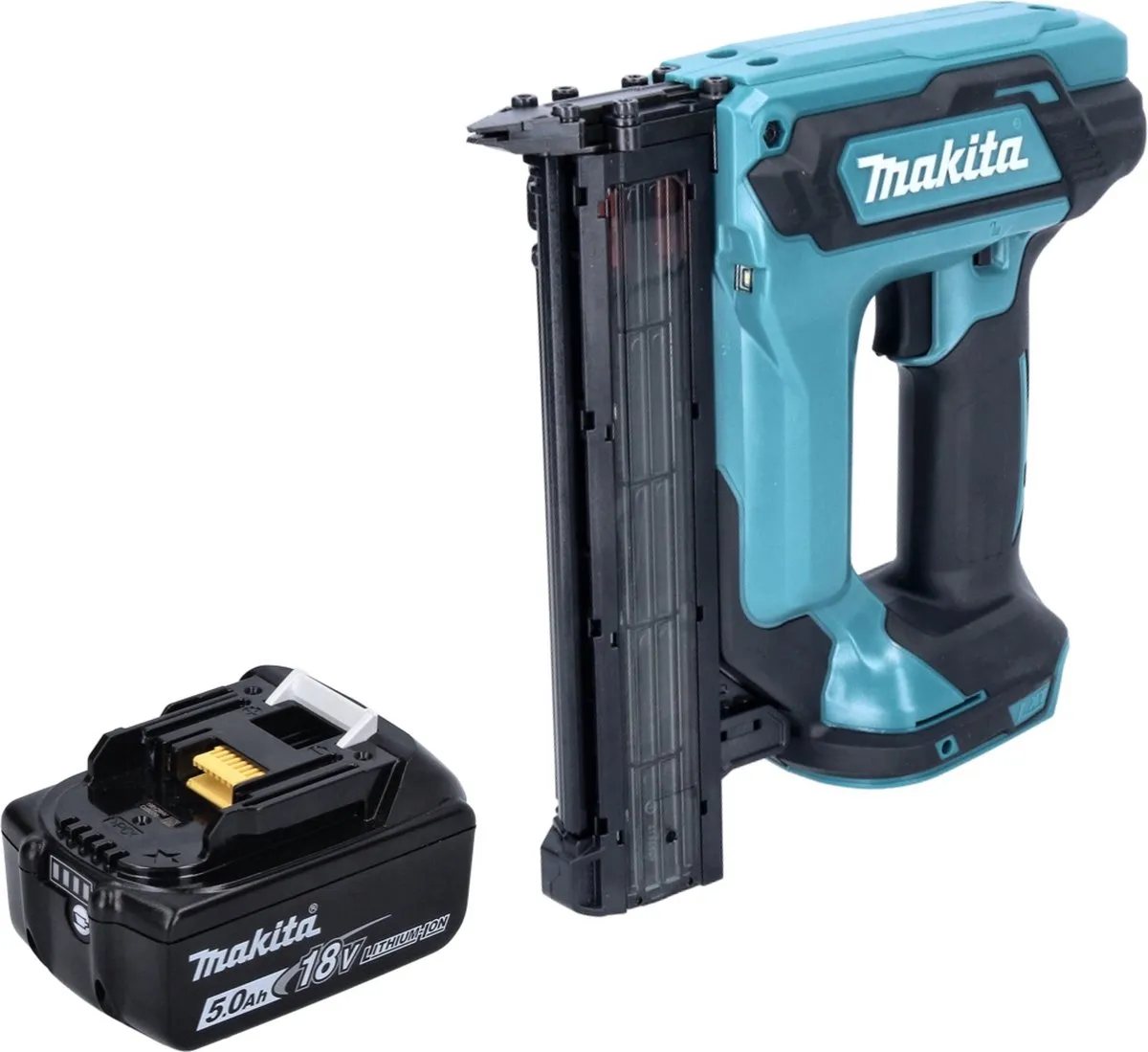 Makita DFN 350 T1 Staande Spijkermachine 18V - 15-35mm - 5.0Ah Accu