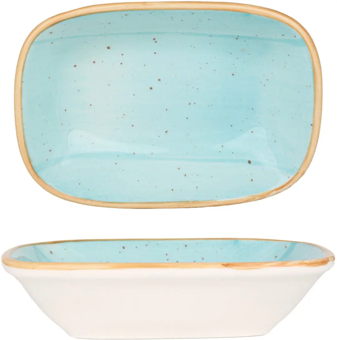 Bonna Serveerschaal Aqua Porselein - 14x10cm - 2 Stuks
