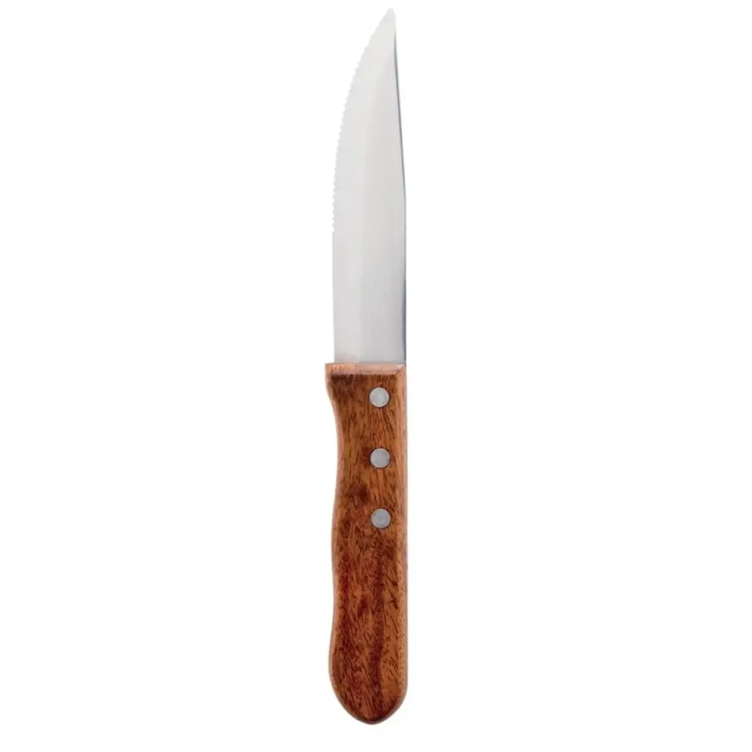 Olympia Jumbo Steakmessen 25cm - 12 Stuks - RVS/Zwart