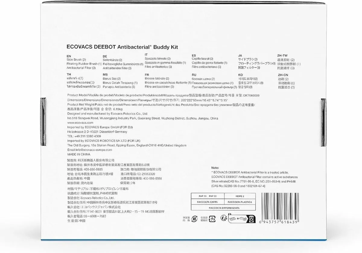 Ecovacs Deebot X2 Omni Accessoirekit DKT060099 - 8 Stuks